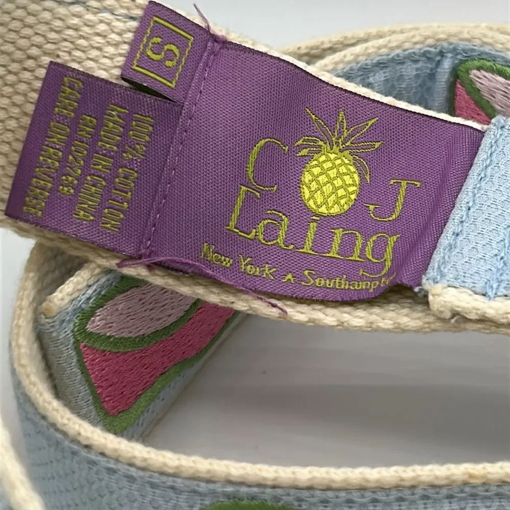 CJ Laing Perfectly Preppy D-ring Belt - Loafer embroidered - Size S
